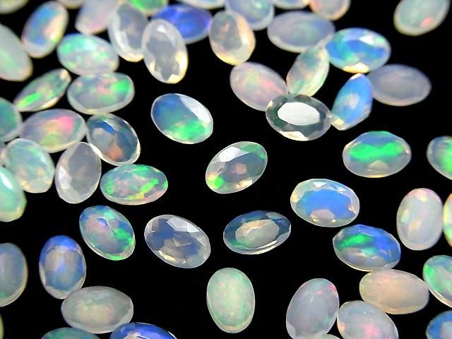 Hochwertiger äthiopischer Opal AAA-Lose ovale facettierte Steine 6x4mm 5 Stück