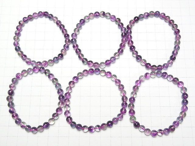 Multicolor Fluorit AAA Rund 6mm Armband