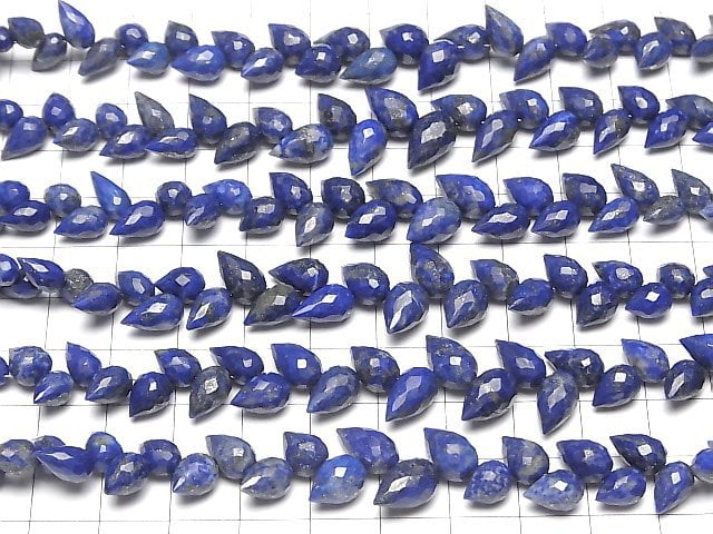Hochwertiger Lapislazuli AAA- Blütenknospe facettierte Briolette 1 Strang Perlen (ca. 5 Zoll/13 cm)