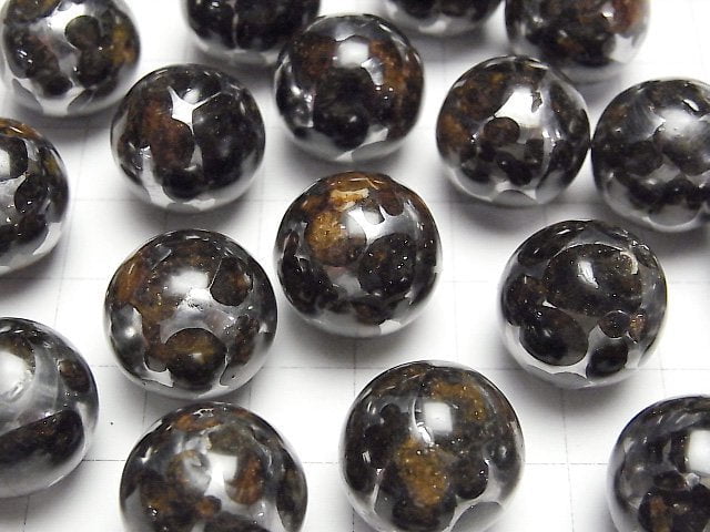 Kenya Sericho Pallasit Meteoritenkugel, Rund 16mm 1 Stück