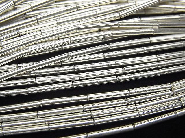 Tube d'argent Karen 8x1.5x1.5mm Argent blanc Perles 1/4 ou 1 fil (environ 26 pouces/66 cm)