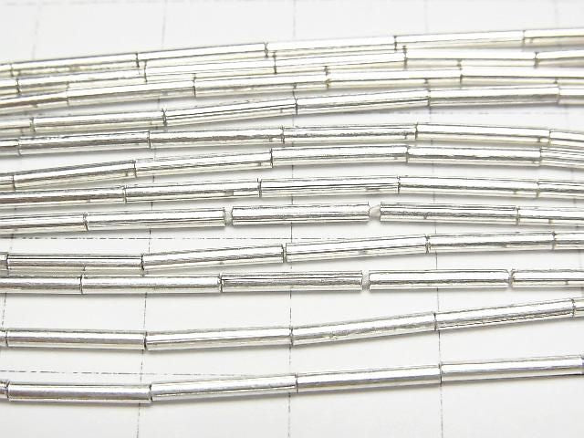 Karen Silver Tube 8x1.5x1.5mm White Silver 1/4 or 1strand beads (approx. 26 inch/66 cm)