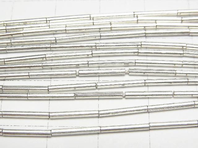 Tube d'argent Karen 8x1.5x1.5mm Argent blanc Perles 1/4 ou 1 fil (environ 26 pouces/66 cm)