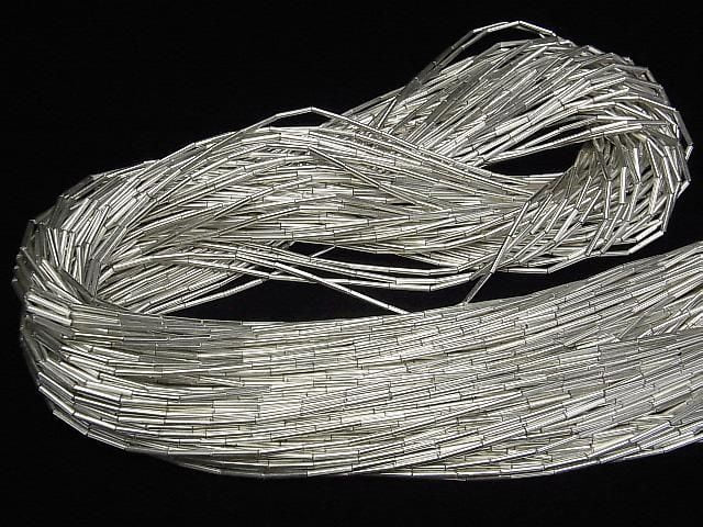 Karen Silver Tube 8x1.5x1.5mm White Silver 1/4 or 1 strand beads (approx. 26 inch/66 cm)