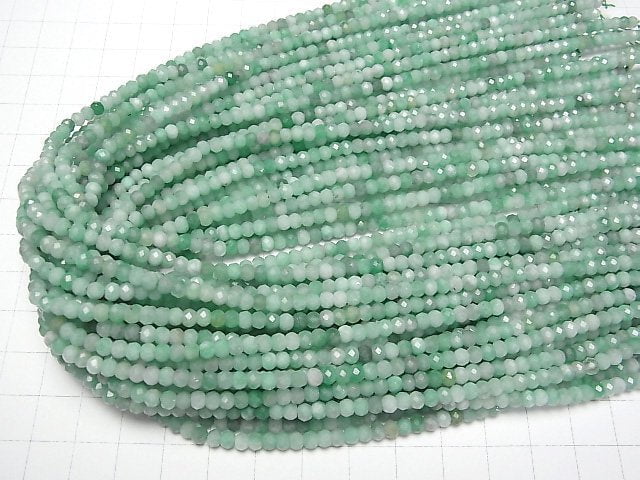 Hochwertig! Brasilianischer Smaragd AAA- facettierte Knopf-Rondelle 4x4x3mm Halbe oder 1 Strang Perlen (ca. 15 Zoll/37 cm)