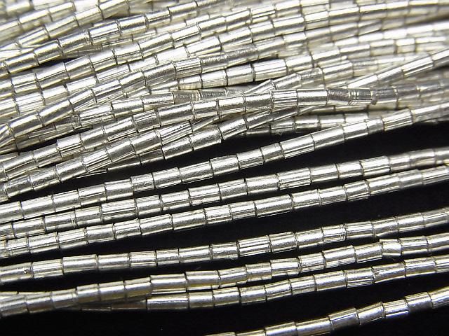Karen Silver Tube 3x1.5x1.5mm White Silver 1/4 or 1strand beads (approx. 27inch/68cm)