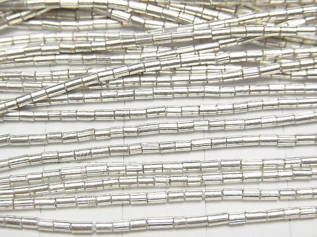 Karen Silver Tube 3x1.5x1.5mm White Silver 1/4 or 1strand beads (approx. 27inch/68cm)