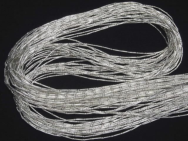 Karen Silver Tube 6x1x1mm White Silver Half or 1-Strand Beads (approx. 27inch/68cm)