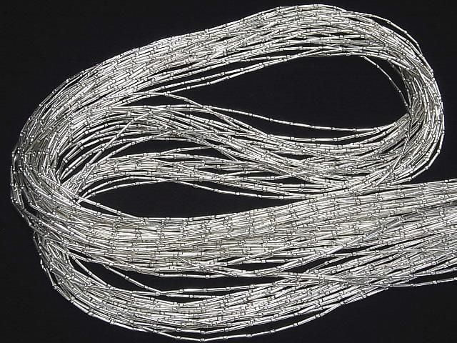 Karen 純銀管珠 8x1x1mm 白銀 1/4 或 1串珠子 (約 27英吋/68公分)