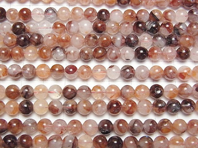 Roter Hämatitquarz AA++ Runde 6,5mm 1 Strang Perlen (ca. 15 Zoll/37 cm)
