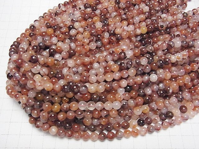 Roter Hämatitquarz AA++ Runde 6,5mm 1 Strang Perlen (ca. 15 Zoll/37 cm)