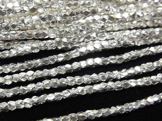 泰銀 方塊珠 1.5x1.5x1.5mm 白色 1/8 或 1 串 (約 27 英寸/68 公分)