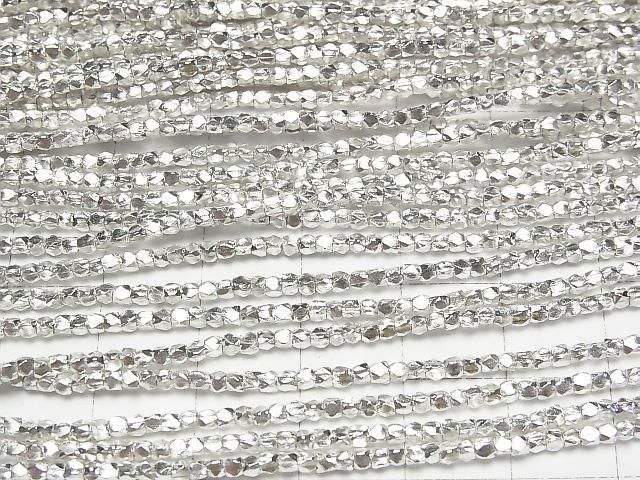 泰銀 方塊珠 1.5x1.5x1.5mm 白色 1/8 或 1 串 (約 27 英寸/68 公分)