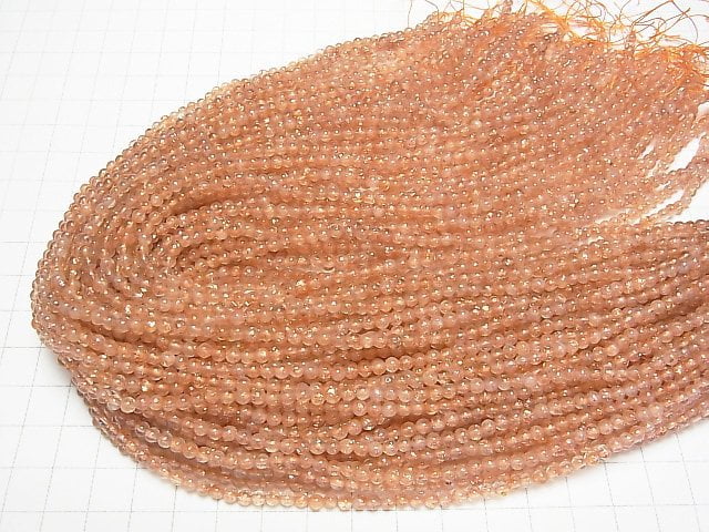 Sonnenstein AA++ Rund 3.5mm 1Strang Perlen (ca. 15 Zoll/37 cm)