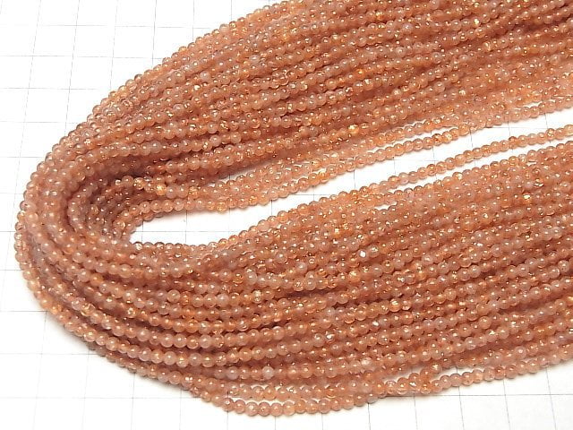Hochwertiger Sonnenstein AAA- Rund 3mm 1Strang Perlen (ca. 15 Zoll/37 cm)