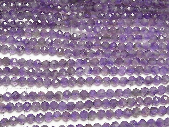 Hochwertig! Gemischter Amethyst Facettiert Rund 4mm 1Strang Perlen (ca. 15 Zoll/37 cm)