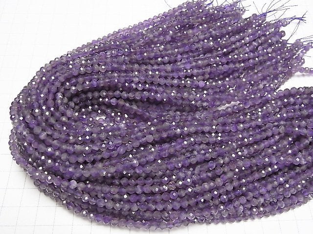 Hochwertig! Gemischter Amethyst Facettiert Rund 4mm 1Strang Perlen (ca. 15 Zoll/37 cm)