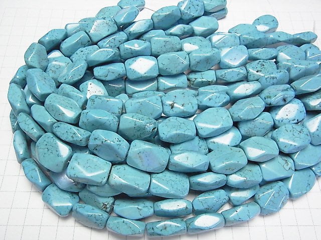 Magnesit Türkis Facettiert Rechteck 22x15mm halb oder 1Strang Perlen (ca. 14 Zoll/35 cm)