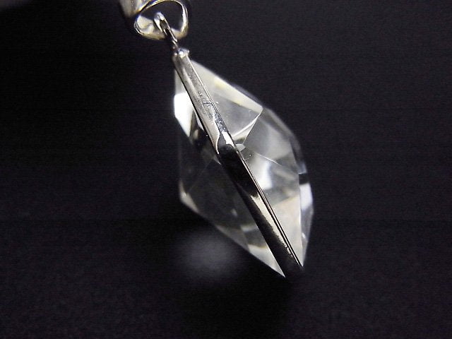 Kristallquarz AA++ Hexagon Schnitt 27x24mm Anhänger Silber925 1Stk