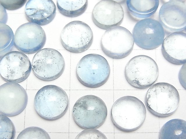 Aquamarine AA++ Round Cabochon 8x8mm 5pcs