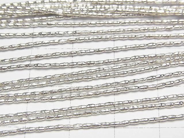 Karen Silver Tube 2x1x1mm White Silver Half or 1strand beads (approx. 27inch/68cm)