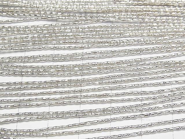 Karen Silver 管珠 2x1x1mm 白銀 半串或1串珠子 (約27英吋/68公分)