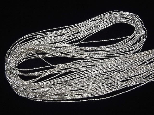 Karen Silver Tube 2x1x1mm White Silver Half or 1-Strand Beads (approx. 27inch/68cm)