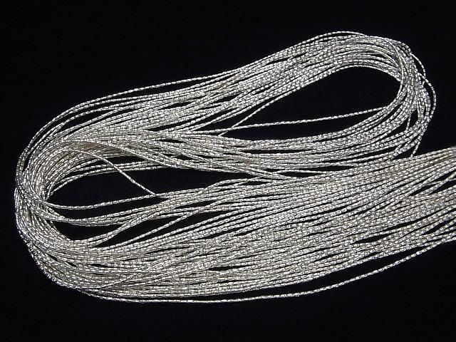 Karen Silver 管珠 2x1x1mm 白銀 半串或1串珠子 (約27英吋/68公分)