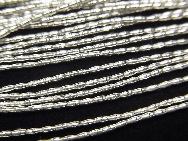 Karen Silver Tube 2x1x1mm White Silver Half or 1-Strand Beads (approx. 26inch/66cm)