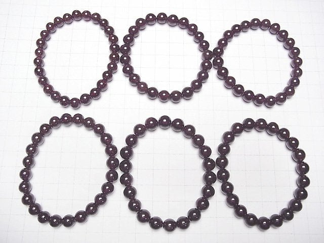 Granat AA++ Rund 8mm Armband
