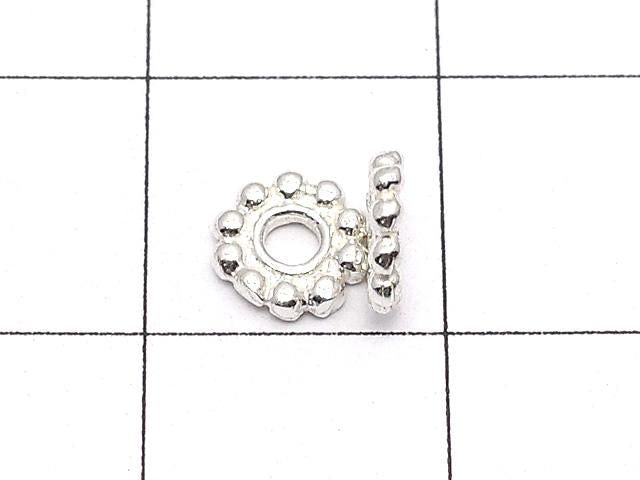 925純銀雛菊墊片 5.5x5.5x1公釐 白色 2個
