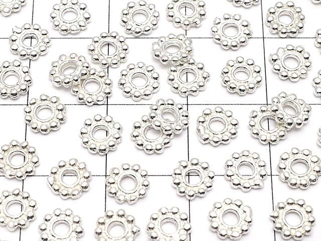 925純銀雛菊墊片 5.5x5.5x1公釐 白色 2個