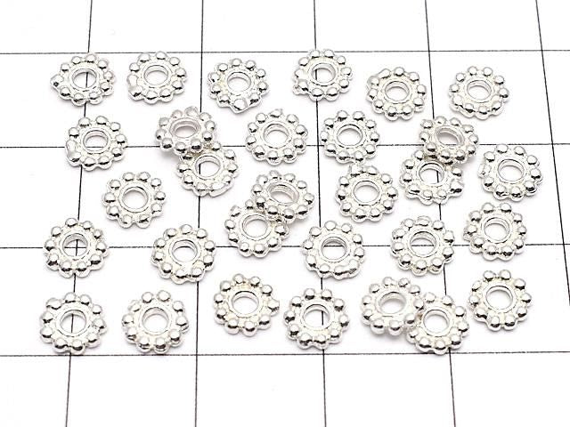 925純銀雛菊墊片 5.5x5.5x1公釐 白色 2個