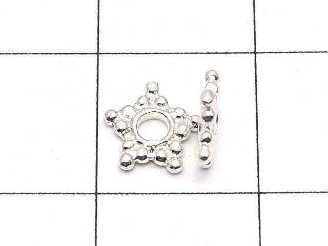Silver925 Rondelle Daisy 6x6x1mm White Silver 5pcs
