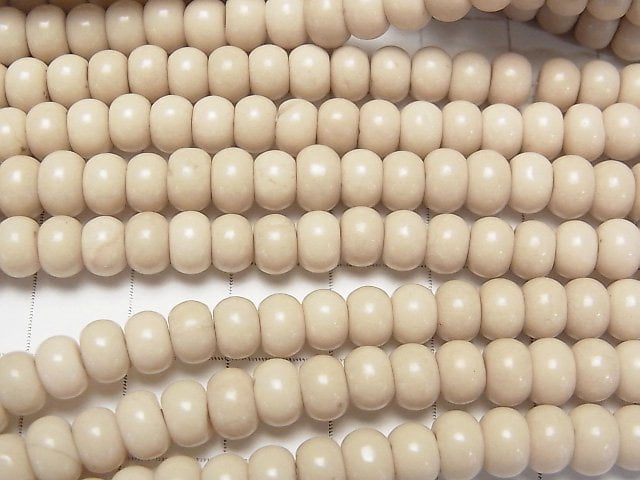 河石圓珠 6x6x4mm 1串珠子 (約15英吋/36公分)