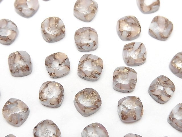 紅銅粉蛋白石 AAA 方形蛋面 6x6mm 5顆