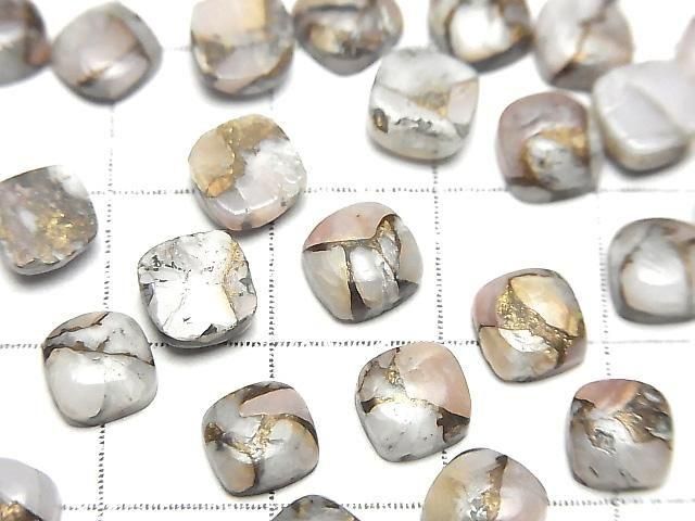 紅銅粉蛋白石 AAA 方形蛋面 6x6mm 5顆