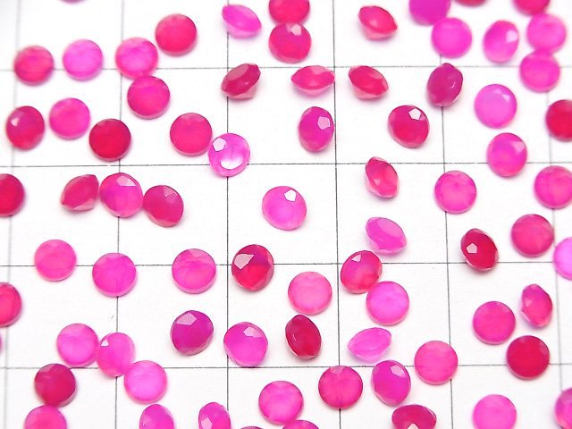 Hochwertiger fuchsia-pink Chalcedon AAA Lose Stein Rund Facettiert 4x4mm 10Stück