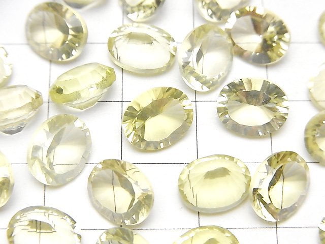 高品質檸檬黃水晶 AAA 橢圓形凹面切割裸石 10x8mm 2顆