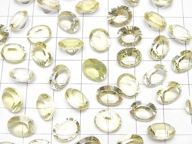 Hochwertiger Zitronenquarz AAA Lose Stein Oval Konkavschliff 10x8mm 2Stück