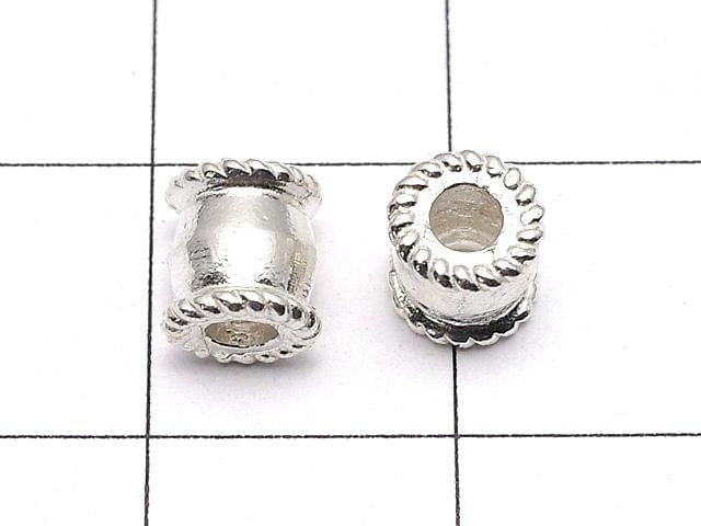 Silver925 Rondelle 6x5x5mm White Silver 2pcs