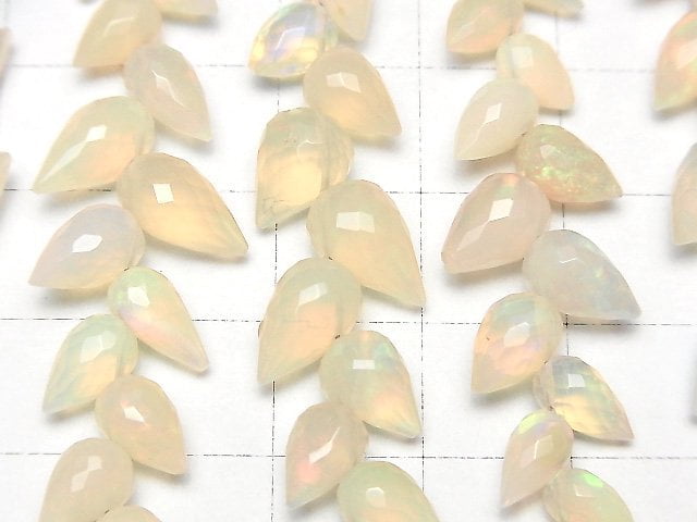 高品質衣索比亞蛋白石 AA++ 花蕾刻面梨形串珠 (約 5 英吋/13 公分)