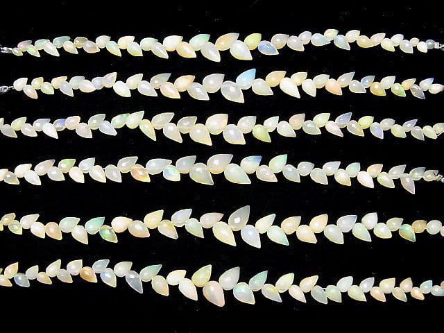 Hochwertiger äthiopischer Opal AA++ Blütenknospe facettierte Briolette 1-Strang-Perlen (ca. 5 Zoll/13 cm)