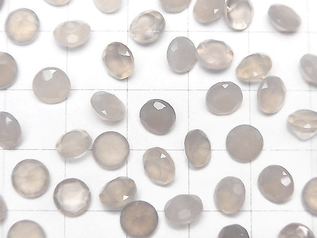 Hochwertiger grauer Onyx AAA lose Stein rund facettiert 6x6mm 5 Stück
