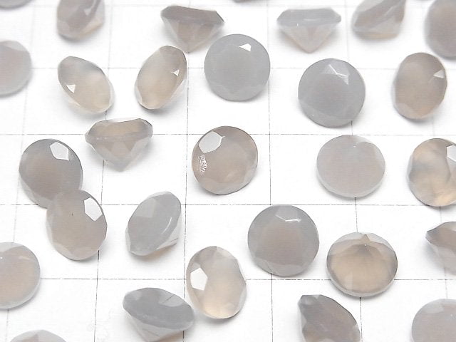 Hochwertiger grauer Onyx AAA lose Stein rund facettiert 8x8mm 3 Stück