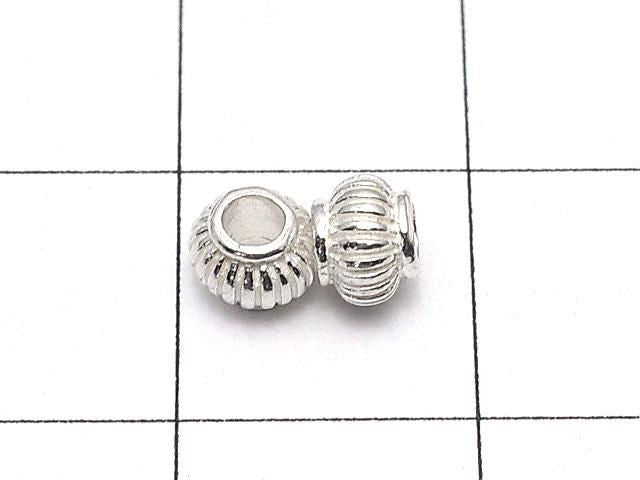 銀925扁珠 4.5x4.5x3.5毫米 白銀 3個