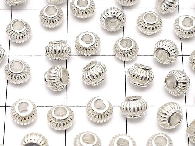 Silver925 Rondelle 3x4.5x4.5mm White Silver 5pcs