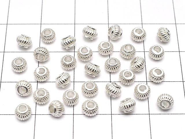 銀925扁珠 4.5x4.5x3.5毫米 白銀 3個