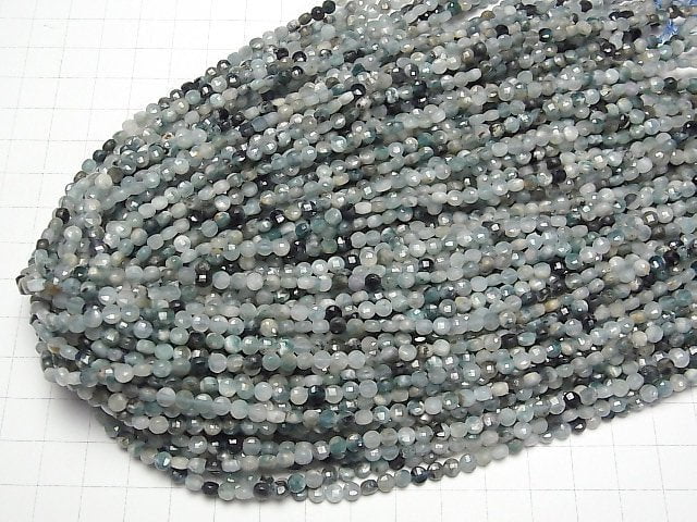 Hochwertig! Indigo Licht-Turmalin AA+ facettierte Münze 4x4mm 1strang Perlen (ca. 14 Zoll/35 cm)