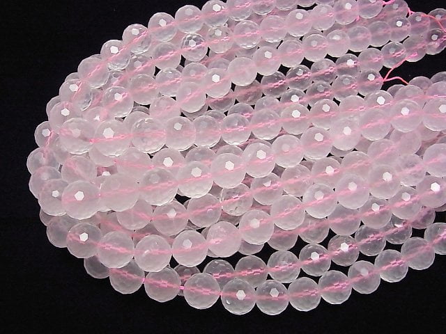 Hohe Qualität! Madagaskar Rosenquarz AA++ 128-facettierter Rund 14mm halb oder 1 Strang Perlen (ca. 15 Zoll/36 cm)